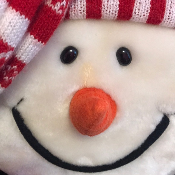 Snowman pillow with Santa clause cap - Picture 2 of 5